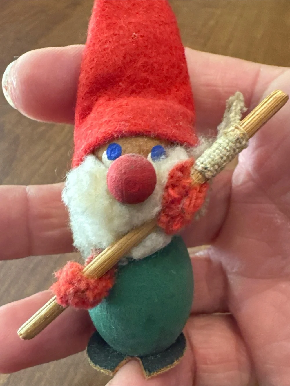 Holiness Denmark handcrafted gnome Christmas ornament vintage